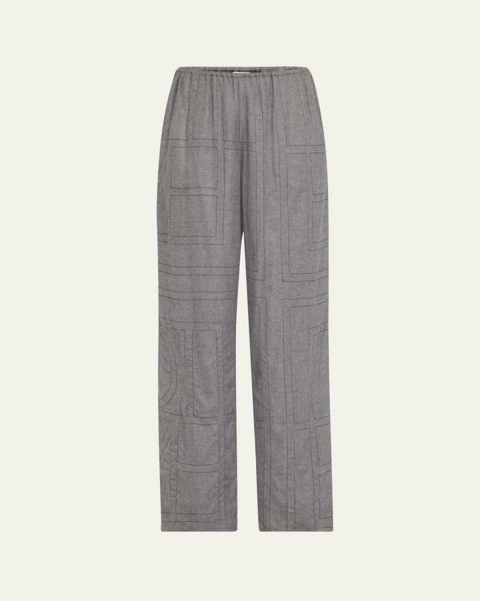 Monogram Flannel Pajama Bottoms